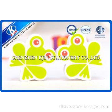 Custom Logo Printing Green Frog Smelly Erasers for Kids Stu
